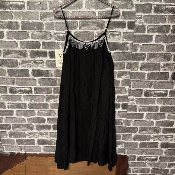 NWT Johnny Was LISA BABYDOLL DRESS black embroidered midi - Picture 12 of 16